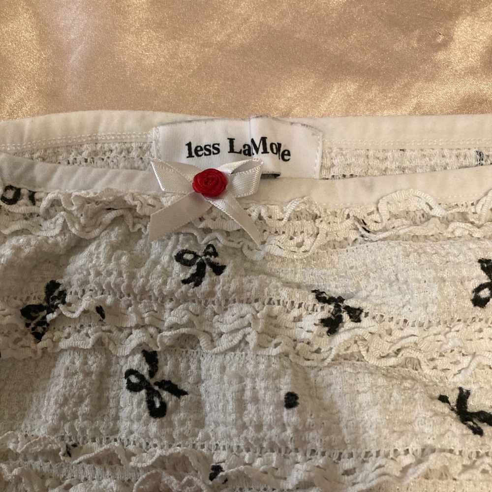 Lace Skirt with Bow Accents